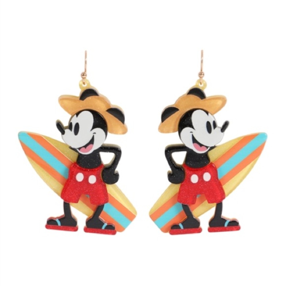Disney Mickey Mouse Surfing Earrings - Red, Black, Yellow, Blue